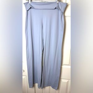 PATAGONIA Morning Glory Wide Leg Pants Daybreak Blue Fold Over Waist High Rise